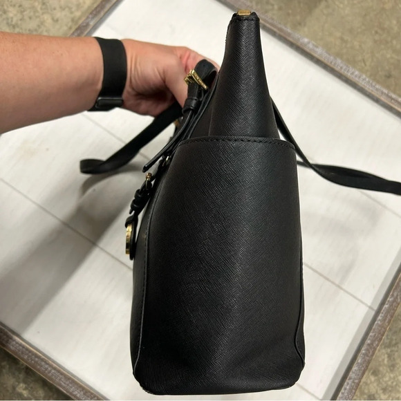 Micheal Kors Charlotte Jet Set Large Black Tote Gold Hardware‎ Saffiano Leather - Picture 9 of 15